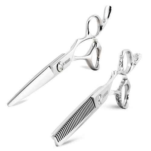 Hair Scissors 5.5 INCH Hair Cutting Scissors and 6 INCH Hair Thinning Scissors 440C Kinsaro