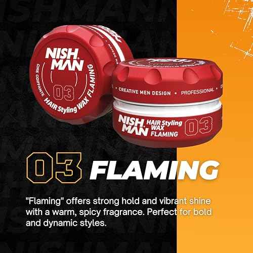 nishman Hair Styling Gel Wax Series 150ml (Pack of 1, 03 Flamming)