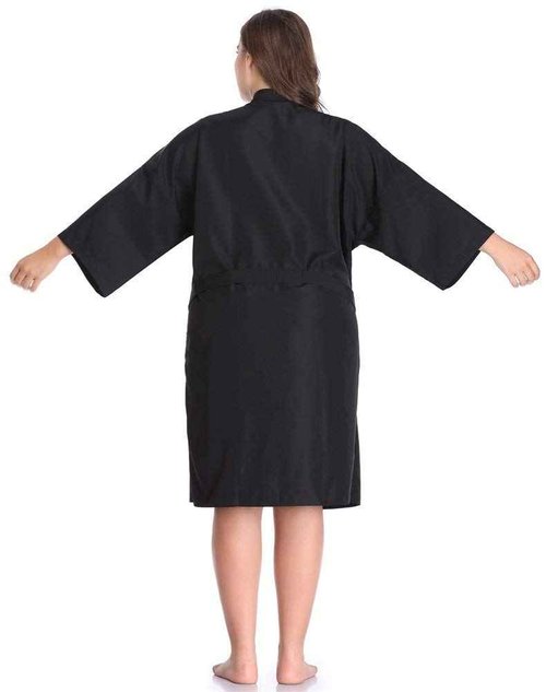 PERFEHAIR Salon Robes Smock for Clients, Pack of 5, Hair Salon Client Gown Cape, Black