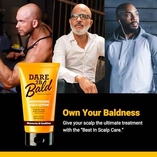 Dare 2B Bald Moisturizing Scalp Lotion | Bald Head Care Regime | Condition, Protect, and Treat the Scalp Against Flaking | Bald Head Moisturizer for Men- 4.75 OZ