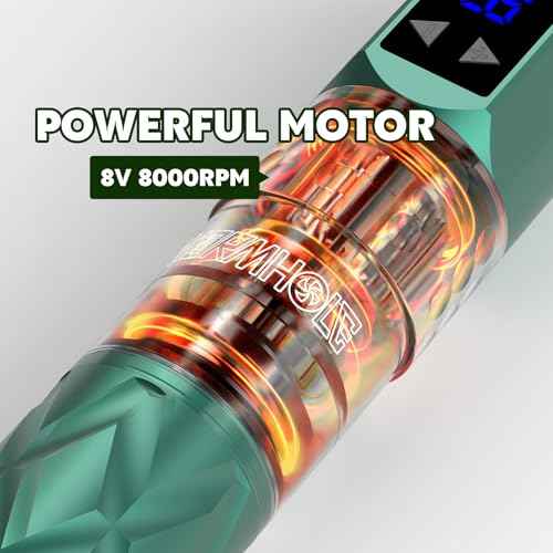 Wormhole Tattoo Gun Wireless Tattoo Kit, Aluminum Alloy Tattoo Machine with LED Display, 1200mAh Battery Dot Work & Jumpstart Mode ? Professional Tattoo Gun Kit for Artists with Ink, Needles