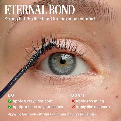 Lilac St - Eternal Bond (Black) - Lash Cluster Glue - Mini Mascara Wand Applicator - Strong & Flexible Hold - Waterproof - Sensitive Eyes Safe - Cruelty Free, Vegan, Women Founded - 0.16 fl oz