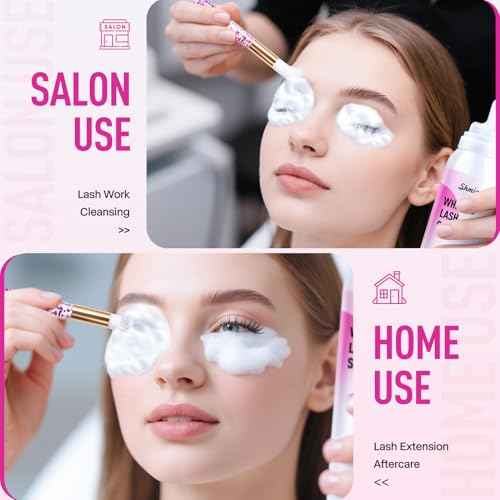 Whipped Lash Cream Shampoo-Shmian 3X Concentrated Foam Cleanser, 100ML Unscented Eyelash Extension Cleaning Kit for Home and Salon Use