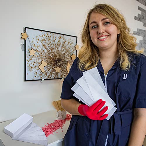 2000 Pcs 3'' x 8'' Non Woven Wax Strips for Hair Removal, Large Body and Facial Wax Strips Epilating Cloth for Leg Beauty Women Men Arms, White