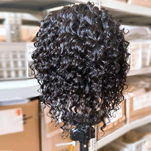 Hair Full Lace Wigs Human Hair Wet Curly Full Lace Human Hair Wigs for Women Deep Wave HD Transparent Pre Plucked Bleached Knots With Baby Hair 7 Inch