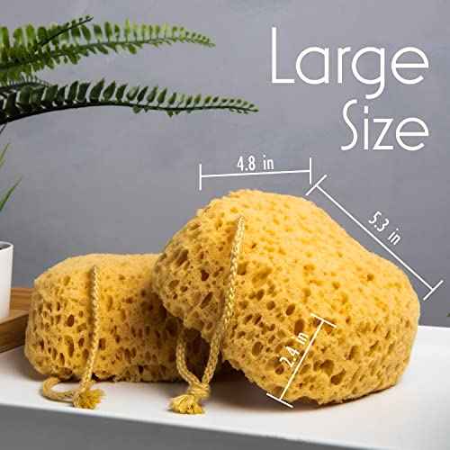 myHomeBody Bath Sponge, Foam Loofah, Body Scrubber for Bathing, Exfoliating Shower Pouf for Shower ? Large Size, Lots of Lather, Curvy, 3 Pack