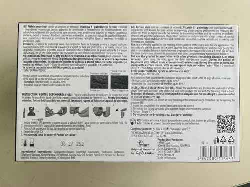 GEROVITAL EQUILIBRIUM Face Serum with Retinol, Moisturizer Face Serum, Improves Skin Elasticity, Professional Line for Beauty Salons, 20 Vials