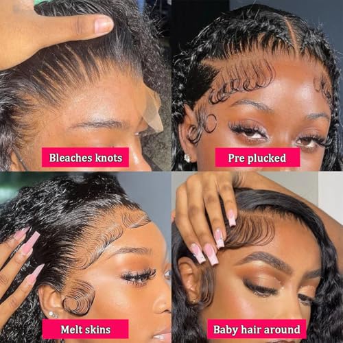 Lovelyworld Deep Wave Lace Front Wigs - Human Hair, 30 inch, 200 Density, HD Deep Curly Lace Front Wig