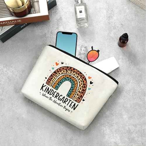 Kindergarten Teacher Appreciation Gift Teacher's Day Gifts Kindergarten Where The Adventure Begins Gift to Kindergarten Teacher First Day of Kindergarten Back to School Zipper Pouch for Women