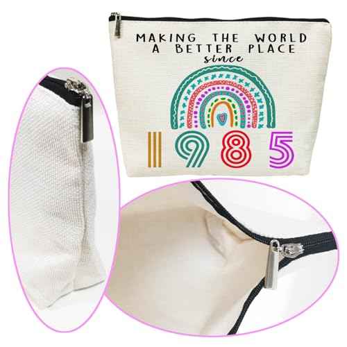 40th Birthday Gifts for Women, 40 Year Old Birthday Gifts Cosmetic Bags, Funny 40th Anniversary Decorations for Her Makeup Bag, Best 1985 Anniversary 40 Year Old Gift Ideas for Wife, Mom