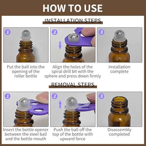 100ML Roller Bottles for Essential Oil, 4 Pack Empty Amber Glass Roller Bottle for Perfume Oil, Roll on Bottles with Stainless Steel Roller Balls, Opener, Funnel and Dropper for Aromatherapy, Massage