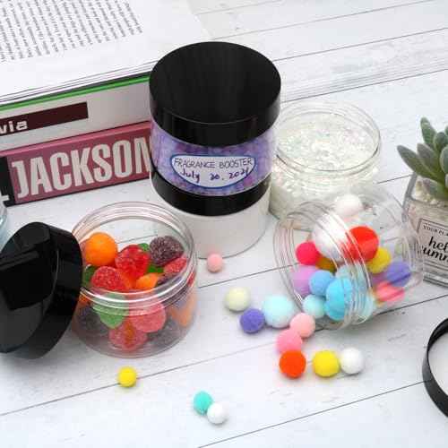 16 Pack 4oz Plastic Containers with Lids, Jars with Lids, Great for storing,lip balms, creams, ointments, cosmetics, samples