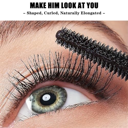 4D Silk Fiber Lash Mascara Waterproof - Stocking Stuffers Gifts for Women Natural Long Lasting Mascara Black Volume and Length, Christmas Xmas Presents Gifts for Girls