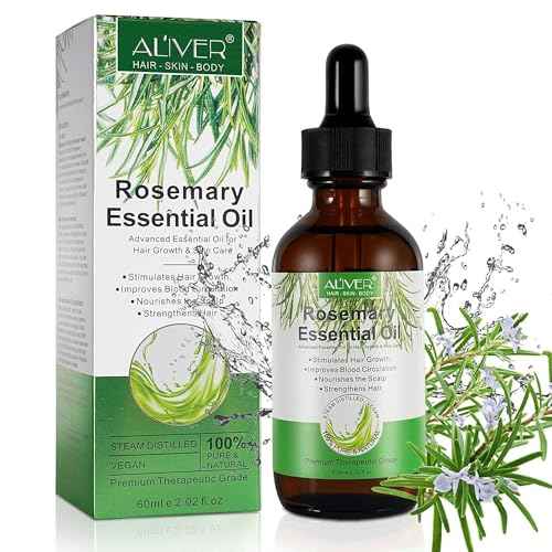 Rosemary Oil for Hair Growth, 100% Pure Organic Rosemary Oil for Eyebrow and Eyelash, Nourishes The Scalp, Improves Blood Circulation,Rid of Itchy & Dry Scalp 60ml
