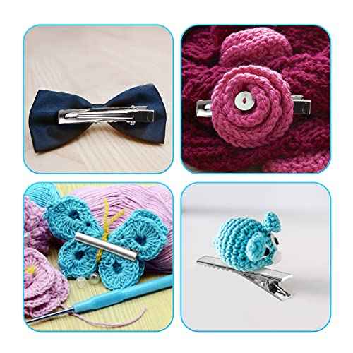 70 Pcs Alligator Hair Clips, 3 Sizes Oversized Metal Silver Hair Bow Clips Single Prong Hairdressing Salon Hair Grip DIY Accessories Hairpins for Women Bows Making Crafts (3.9-2.2-1.8 inch)
