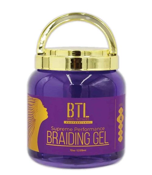 BTL Braiding Gel Supreme 72 Oz Bulk Super Size Jar - Ultimate Hair Styling Solution for Braids, Locs & Twists | Long-Lasting Strong Hold | Non-Greasy & Lightweight Formula | Natural Ingredients for Healthy Hair Growth