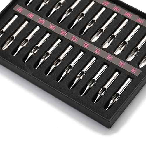 22pcs Tattoo Needle Tips Tattoo Stainless Steel Tips Set Mixed 3RL 5RL 7RL 9RL 11RL 13RL 15RL 18RL
