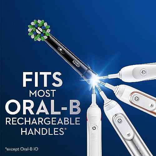 Oral-B Cross Action Replacement Brush Heads for an Oral-B Electric Toothbrush, Pack of 6, Black