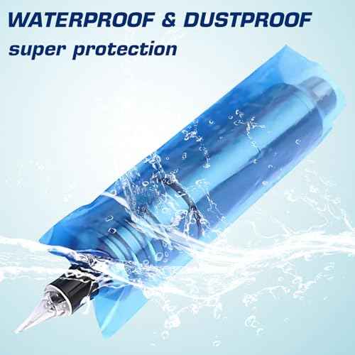 Large Pen Machine Covers and Grip Tapes - Anghie 200Pcs Blue Tattoo Pen Covers with 6Pcs Tattoo Grip Tape Wrap Large 2.56 X 7.09inch Tattoo Machine Wrap for Tattoo Machine Tattoo Supplies