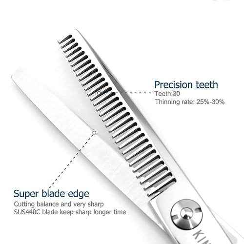 Hair Shears left hand 6 Inch Hair Scissors Thinning shears Left Hand Hair Cutting Scissors Lefty Left Handed 440C Kinsaro