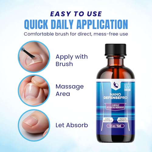 (5 Pack) Nano Defense Pro - Official Nano Defense Pro Premium Toenail Treatment Drops, NanoDefense Pro Liquid Solution All Natural Support Healthy Skin & Nails Advanced Formula, 5 Bottles for 150 Days