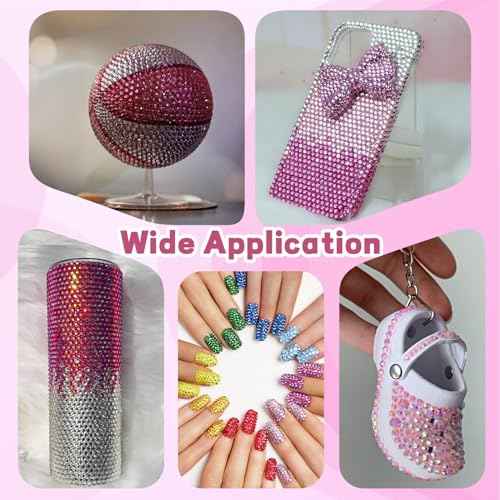 20000Pcs Pink Rhinestones for Bedazzling with 3Pcs B7000 Jewelry Glue, Resin Rhinestones for Crafting Crafts£¬Bedazzler Kit Flatback Gems for Clothing Shoes Tumblers Nail Art