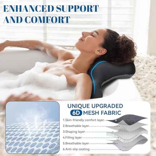 Full Body Bath Pillow for Bathtub, Thick & Luxury Bathtub Cushion with 192 Suction Cups, Bathtub Pillows for Head & Neck, Back Support, Ideal Bath Accessories for Women' Gifts Spa, Soaking, Tub
