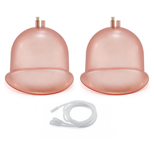 Elitzia Vacuum Cups for Butt Lifting 3000ML/101Fl.oz Vacuum Cupping Machine Accessories Extra-Large Buttocks 9.05inch bottom diameter 6.69inch height 1 Pair ETHX005 (Peach)