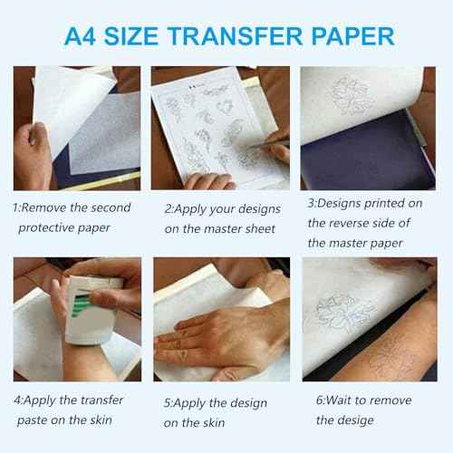 224pcs Tattoo Practice Kit - Include 200pcs Large Tattoo Machine Pen Covers 4pcs Tattoos Grip Wraps 5pcs 3mm Tattoos Skins 10pcs Transfer Paper and 5 Pairs of Gloves for Tattooing Beginner Supplies