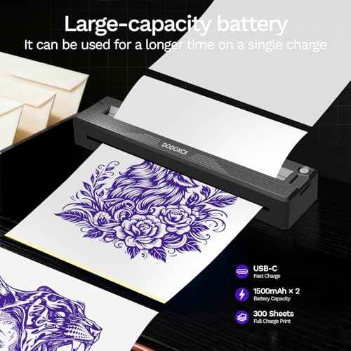 2026 New Tattoo Stencil Printer for Tattoo Beginners&Artists,Portable Wireless Bluetooth Thermal Inkless Tattoo Printer Machine Compatible with Phone/Pc,with 3pcs Tattoo Paper and Thermal Paper