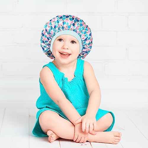 3 Pcs Bonnet for Kids, Kids Bonnets for Girls, Satin Silk Hair Bonnet for Sleeping, Soft Wide Band Sleep Cap for Curly Hair Braids for Teens Child Toddler