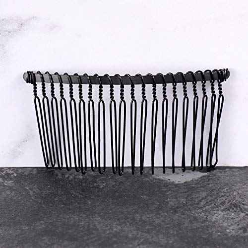 Hicarer 5 Pcs Black Metal Wire Hair Combs, 20 Teeth Wire Twist Bridal Wedding Veil Combs