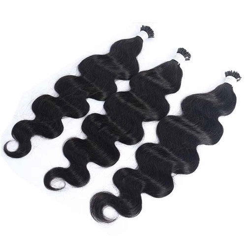 Beayhal I Tips Body Wave Microlink Human Hair Extensions Brazilian 100% Real Human Hair Bundles Itips Micro Beads Body Wave Bulks Pre Bonded Keratin Stick Tipped Hair Extensions 100 Strands 100g 22"