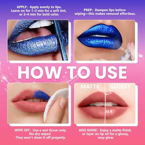 Jolilab Lip Stain Masque,Wipe Off Lip Tint,Waterproof,Transfer proof,Highly Pigmented,Ultra Long Lasting Lip Stain Peel off Makeup With Matte finish for All-day Wear.(#01+#02+#03)