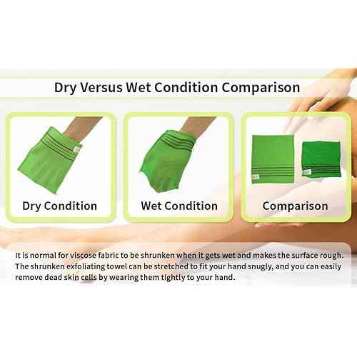 8 pcs Asian Exfoliating Bath Washcloth - Red & Green