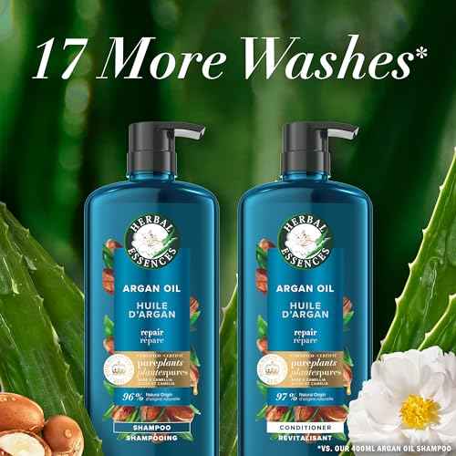 Herbal Essences Argan Oil Repair Shampoo & Conditioner Set, Moisturizes & Smoothes, Paraben-Free, Color-Safe, pH-Balanced, Citrus Scent, 20.2 Fl Oz, 2-Pack