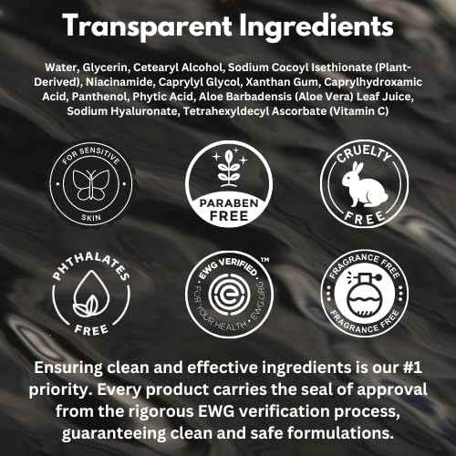 HygieneLab Face Wash ? EWG Verified, Gentle & Hydrating Cleanser with Aloe, Niacinamide & Vitamin C, Removes Dirt Without Stripping Skin (5 fl oz)