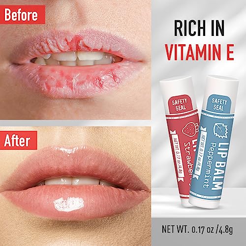 AZEN 120 Pack Lip Balm, Natural Lip Balm Bulk, Lip Care Product, Christmas Stocking Stuffers, Christmas Gifts for Women Girls - 10 Flavors