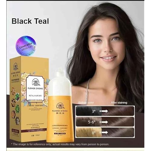 Eazyessential/Neeomall 2025 Japanese Petal Rose Hair Dye Shampoo, Long-Lasting & Natural Hair Color Shampoo, Plant Extracts Healthy Hair Dyeing, Nourishing Natural HairDye (Tea Brown)