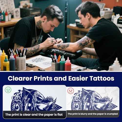 Tattoo Stencil Printer with 10pcs Transfer Paper and Thermal Paper,Tattoo Machine for Beginners&Artists,Portable Bluetooth Wireless Inkless Printer Compatible with Phone/Pc