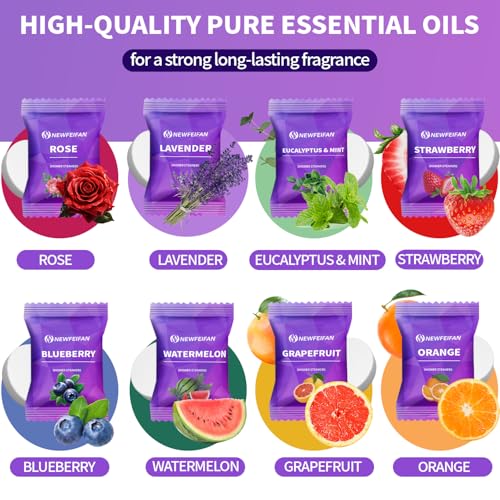 Shower Steamers Aromatherapy, Christmas Stocking Stuffers for Teen Girls, 8 Pack Organic Different Fruits and Floral Scents for Women & Men, White Elephant Gifts, Travel Essentials Relaxation Spa