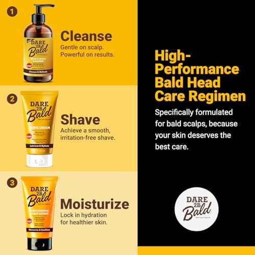 high time Dare 2B Bald Head & Scalp Cleanser | Bald Head Moisturizer for Men | Bald Head Care Regimen | with Tea Tree Oil, Mint & Green Tea Extract - 8 FL OZ