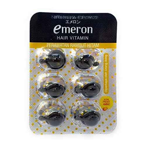 Emeron Hair Vitamin Black and Shine, 12 Blister (@ 6 Capsule)
