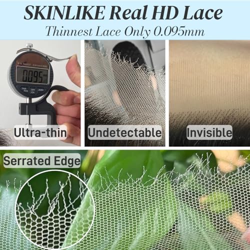 5x5 SKINLIKE 100% Real HD Lace Closure Body Wave Human Hair Closure 0.095mm Ultra-thin Invisible Swiss HD Lace Closure Pre Plucked Small Single Knots Brazilian Virgin Human Hair Closure 18inch