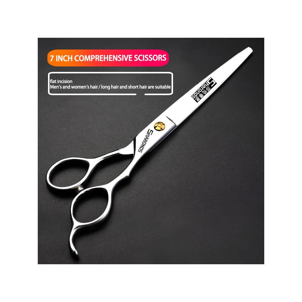 Professional Barber Hair Cutting Scissors/Shears (7-Inches) Stainless Steel Hairdressing Scissors (7 inch-2pc)