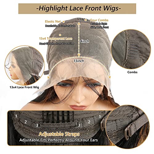 Highlight Ombre Lace Front Wig Human Hair 180 density 22 inch straight wigs human hair 13x4 lace front wigs human hair wigs for black women