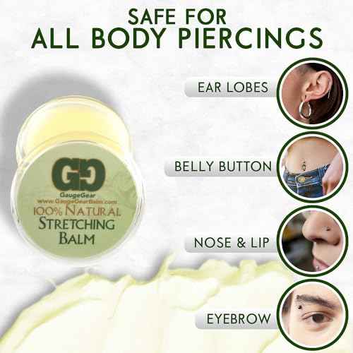 Ear Stretching Balm | 10 ml Jar | Piercing Aftercare | Stretched or Damaged Skin Care | All Natural Moisturizing Salve w/Jojoba