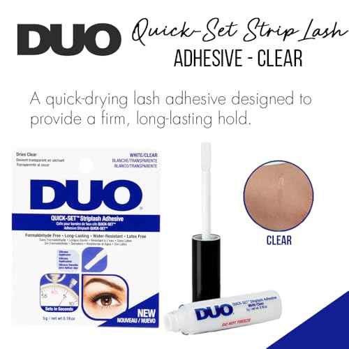 DUO Quick-Set Strip Lash Adhesive ? Clear, Waterproof, Long-Lasting Lash Glue, Fast-Drying for False Lashes, 0.18 oz, 1-Pack