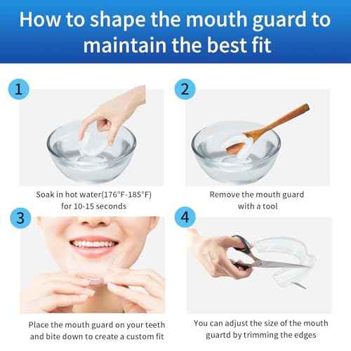 Mouth Guard for Grinding Teeth at Night,Night Guards for Teeth Grinding.Food-Grade&Comfotable Safety Mouth Guard for Sleeping(4 Packs).