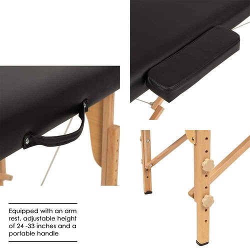 BestMassage Massage Bed Portable Massage Table 24 Inch Wide Lash Bed Height Adjustable 2 Folding Spa Table with Non-Woven Bag for Spa Footmassage Facial CareSpa Tattoo